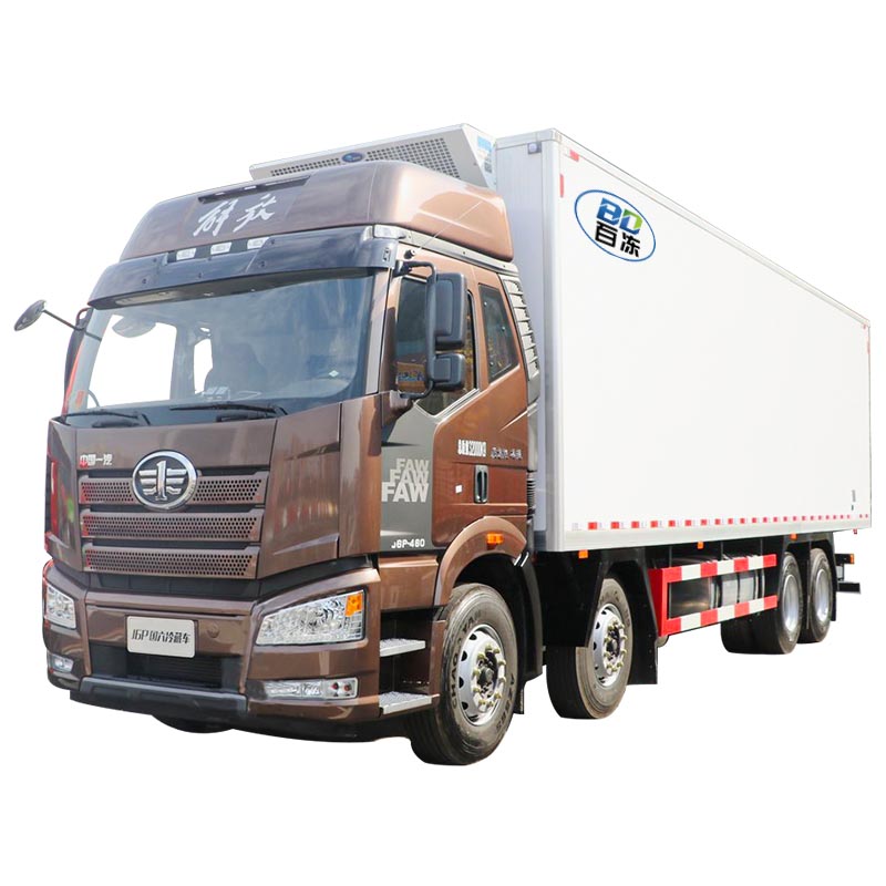 肉挂冷藏车：解放前四后八冷藏车(6米以上)